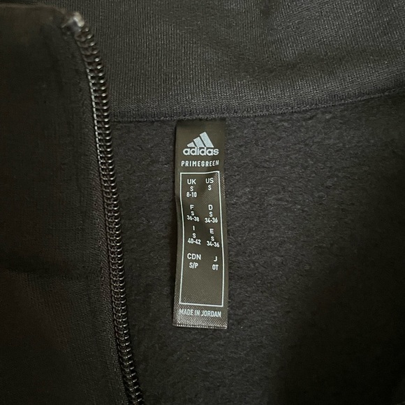 ⭕️SOLD⭕️ Adidas Quarter Zip Pullover Fleece Cropped Hoodie Nwot - Picture 5 of 5